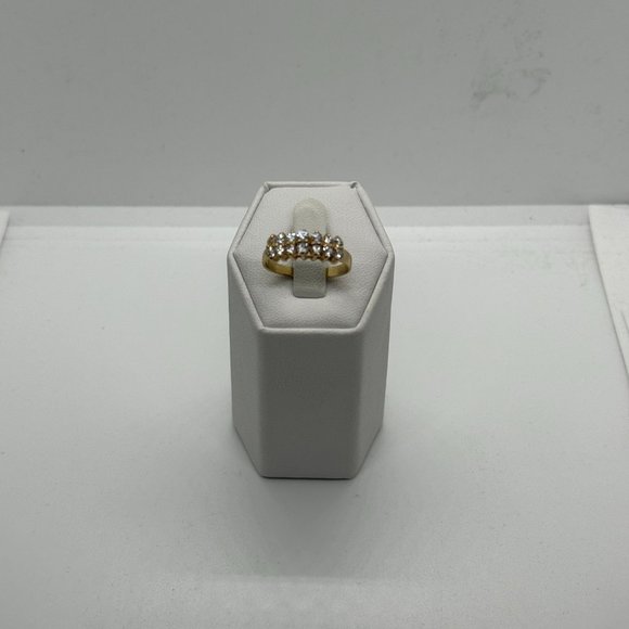 10K Yellow Gold Diamond Ring Double Row size 8 - Picture 8 of 12